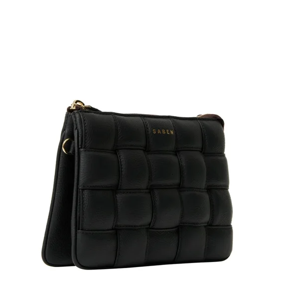 Saben Black Padded Woven Crossbody Bag Tilly's Big Sis - Picture 3 of 8
